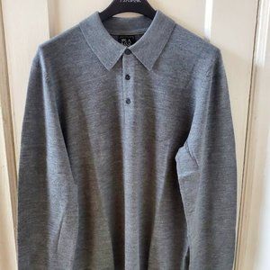 JOS A. BANK MEN LARGE GREY TRAVELER MERINO WOOL SWEATER